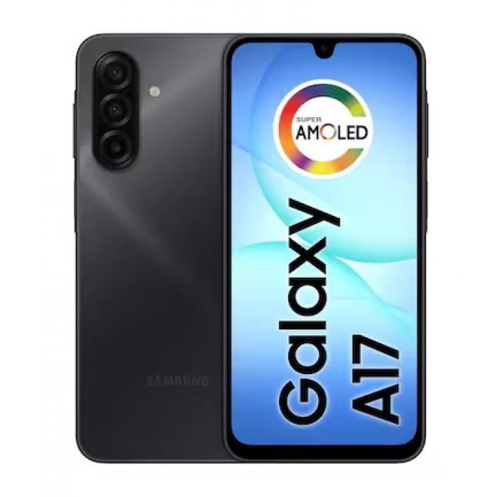 Oferta Relâmpago Celular Samsung Galaxy A17 Preto, 128GB, 4GB RAM, Câmera Tripla de 50MP, Câmera Frontal 13MP, Tela 6.7", NFC, IP54, Bateria 5000 mAh e Processador Helio G99
